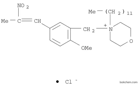 Molecular Structure of 68597-92-2 (Morpholinium,4-dodecyl-4-[[2-methoxy-5-(2-nitro-1-propenyl)phenyl]methyl]-, chloride)